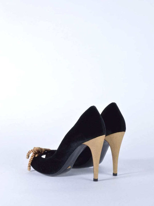 Emporio Armani Black Peep Toe Pumps