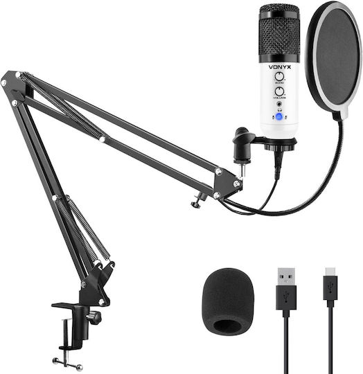 Vonyx CM320 Σετ Πυκνωτικό Μικρόφωνο Shock Mounted για Φωνητικά Set σε Λευκό Χρώμα