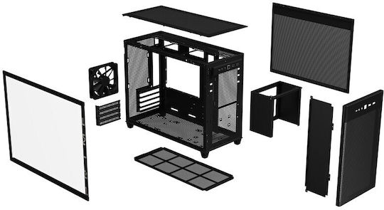 Asus Prime AP201 TG Gaming Micro Tower Κουτί Υπολογιστή με Πλαϊνό Παράθυρο Black