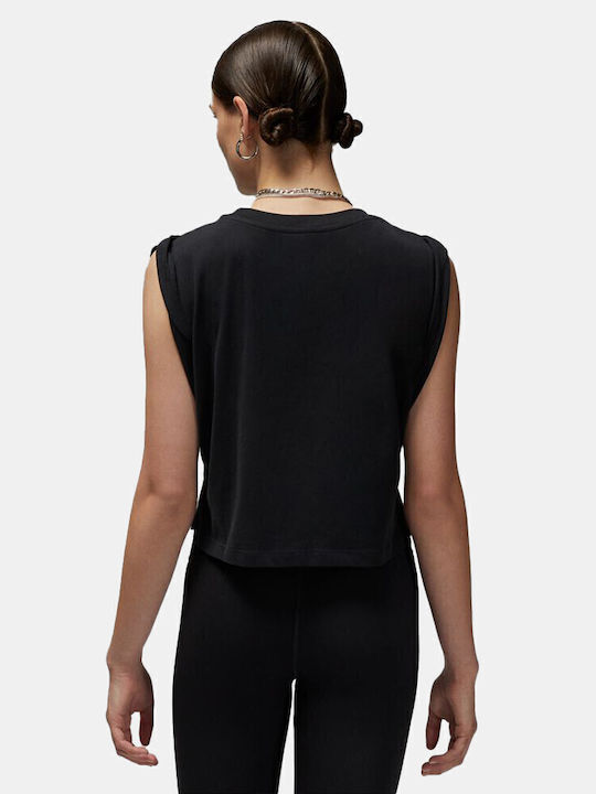 Essentials Summer Women's Cotton Blouse Sleeveless Black