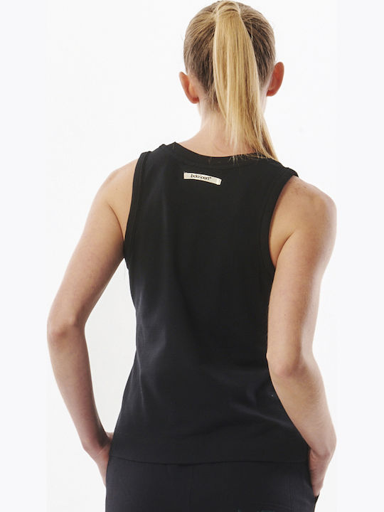 041316 Women's Summer Blouse Cotton Sleeveless Black