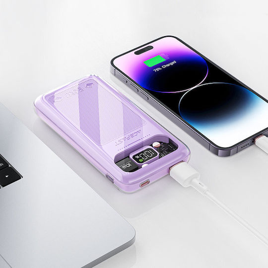 Acefast M1 Sparkling Series Power Bank 10000mAh 30W mit USB-A Ausgangsanschlüsse und USB-C Ausgangsanschlüsse Power Delivery / Schnellladung / PPS Grau