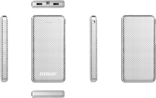 Energizer Slim Power Bank 10000mAh cu 2 Porturi USB-A Argintiu