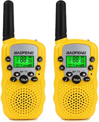 Baofeng BF-T3 Walkie Talkie cu Ecran Monocrom Set 2buc în Culoarea Galben