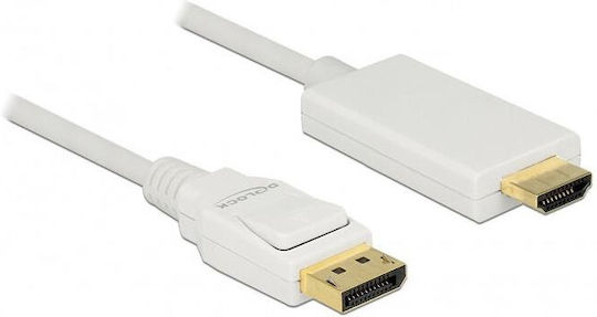 DeLock Kabel DisplayPort-Stecker - HDMI-Stecker 2m Weiß (83818)