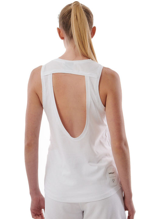 Body Action Women's Athletic Cotton Blouse Sleeveless White