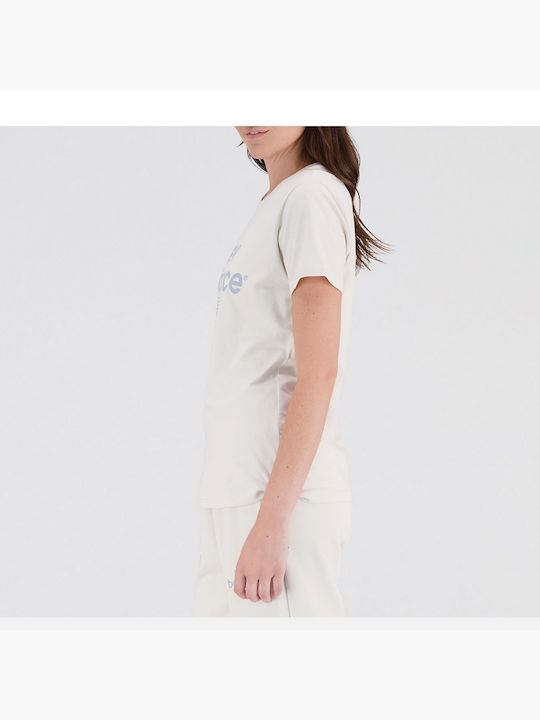 New Balance Γυναικείο Αθλητικό T-shirt Μπεζ