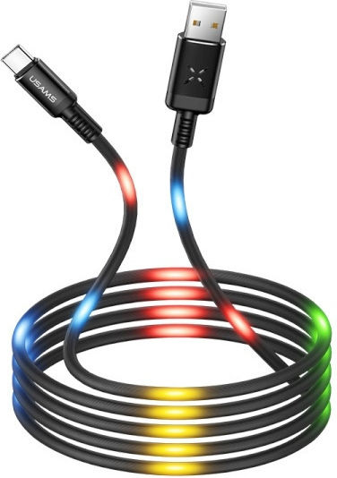 Usams LED USB 3.0 to micro USB Cable Μαύρο 1m (2442666)