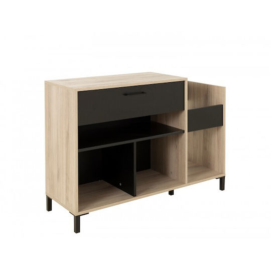 mit 1 Regalen Light Kronberg Oak / Black 115x80x40cm