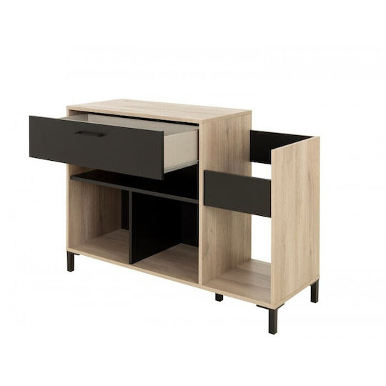 mit 1 Regalen Light Kronberg Oak / Black 115x80x40cm