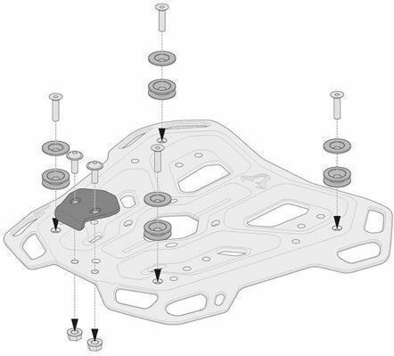 SW-Motech Accessories for Motorcycle Adapters for Mounting Trax Top Case on Adv Rack