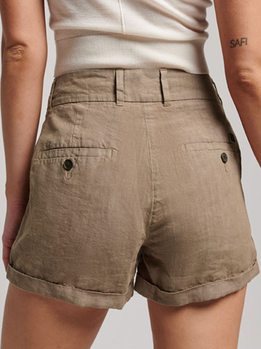 Superdry Women's Linen Shorts Brown