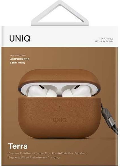 Uniq Genuine Калъф в Кафяв цвят за Apple AirPods Pro