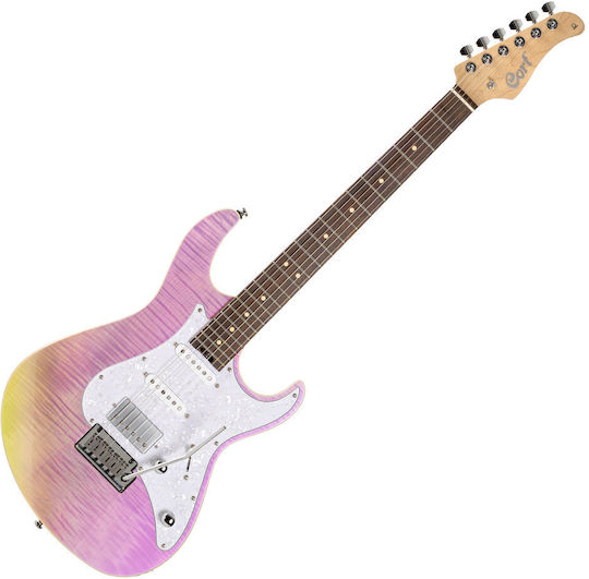 Cort G280 Select Series Electric Guitar with SSH Pickup Configuration Trans Chameleon Purple