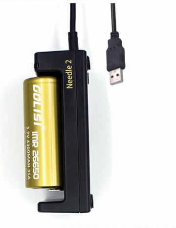 Golisi Needle 1 USB Charger Batteries Li-ion Size 18650/26650