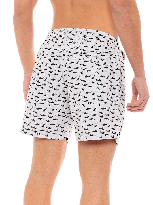 Splendid Men's Swimwear Bermuda White with Patterns