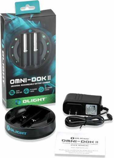 Olight Omni-Dok Зарядно 2 за батерии Li-ion/Ni-MH Размер AA/AAA/18650/16340/14500 в Черен цвят