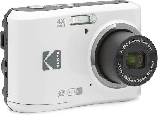 Kodak PIXPRO FZ45 Friendly Compact Φωτογραφική Μηχανή 16MP Οπτικού Ζουμ 4x με Οθόνη 2.7" Λευκή