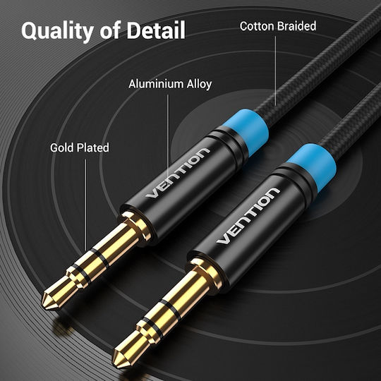 Vention 3.5mm male - 3.5mm male Cable Black 0.5m (P350AC050-B-M)