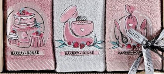 Kentia Regalo Küchentuch aus 100% Baumwolle in Rosa Farbe 40x70cm 3 Stück Kentia Regalo Küchentuch aus 100% Baumwolle in Rosa Farbe 40x70cm 3 Stück