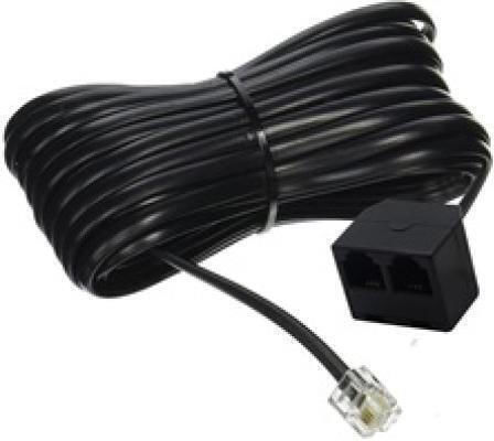 Flat Telephone Cable RJ11 6P4C 2m Black (01.074.0090)