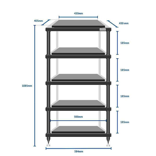Solidsteel S5-5 Advanced Rack 5 Επιπέδων Λευκό 58.4x108.5x43cm
