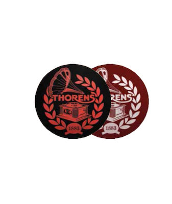 Thorens Slipmat από Τσόχα Platter Mat Felt με Σχέδιο Red With White Logo