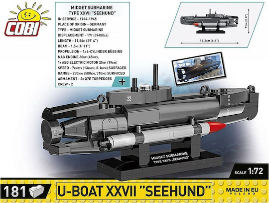 Cobi Blocks U-Boat XXVII Seehund for 7+ Years 181pcs