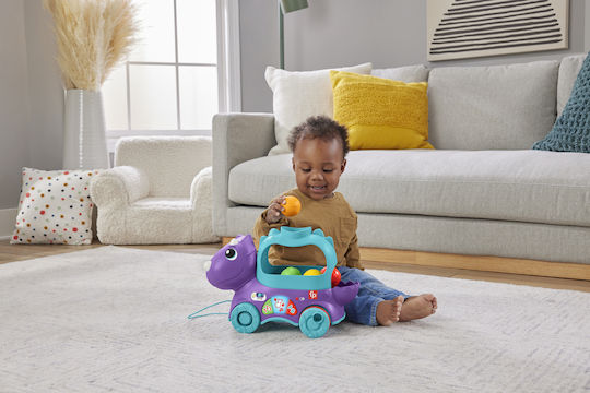 Fisher Price Pull-Along Toy Little Dino with Light and Sounds for 12++ Months