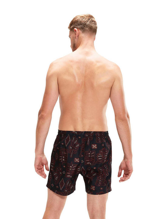 Speedo Men's Swimwear Shorts Black / Red with Patterns