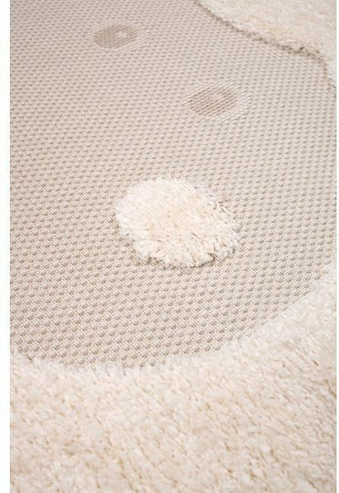 Royal Carpet Kinder Teppich Ecru Rund mit Durchmesser 120cm Dicke 22mm