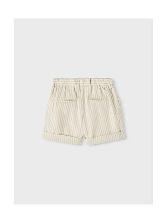 Beige Striped Shorts Lil' Atelier - 13215521_Turtledove