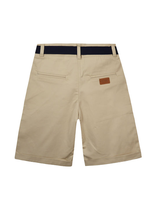 Children's Bermuda shorts Solid Color With Belt Beige 12 Years