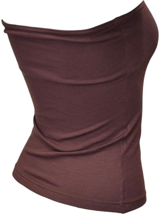 Women's Strapless T-Shirt Brown