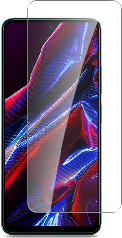 Vivid Set with Tempered Glass Umschlag Rückseite Silikon Set mit Glas Schwarz (Poco X5)