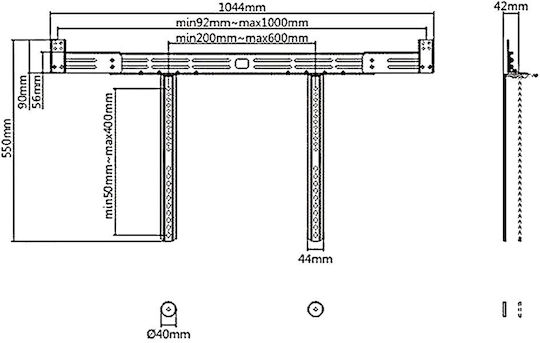 Maclean Energy Stand Pentru Boxe Montat Pe Perete TV Universal Soundbar 1 Bucată În Culoare Argintie