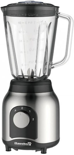 Hausberg Μπλέντερ με Γυάλινη Κανάτα 1.5 lt 400W Inox HB7762
