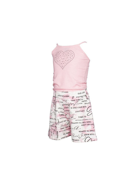 Evita Kids One-piece Fabric Shorts/Bermuda Pink
