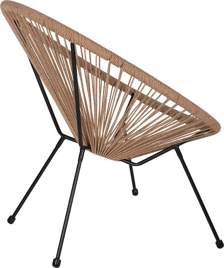 Πολυθρόνα Εξωτερικού Χώρου Rattan Acapulco Μαύρο 71x73x77εκ.