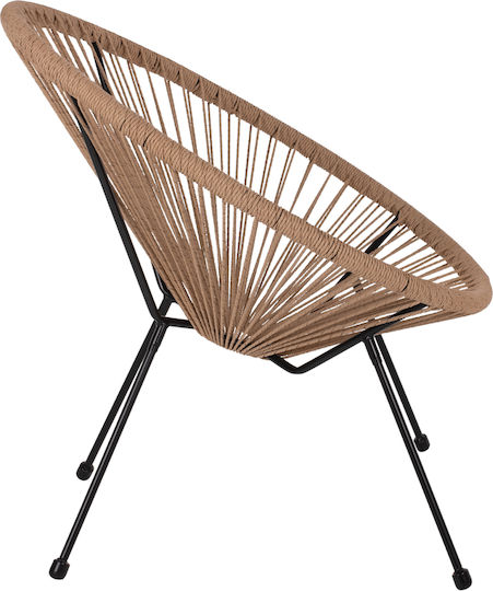Πολυθρόνα Εξωτερικού Χώρου Rattan Acapulco Μαύρο 71x73x77εκ.