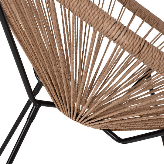 Πολυθρόνα Εξωτερικού Χώρου Rattan Acapulco Μαύρο 71x73x77εκ.