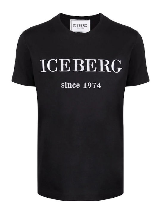 ICEBERG JERSEY T-SHIRT HERREN HEMD SCHWARZ