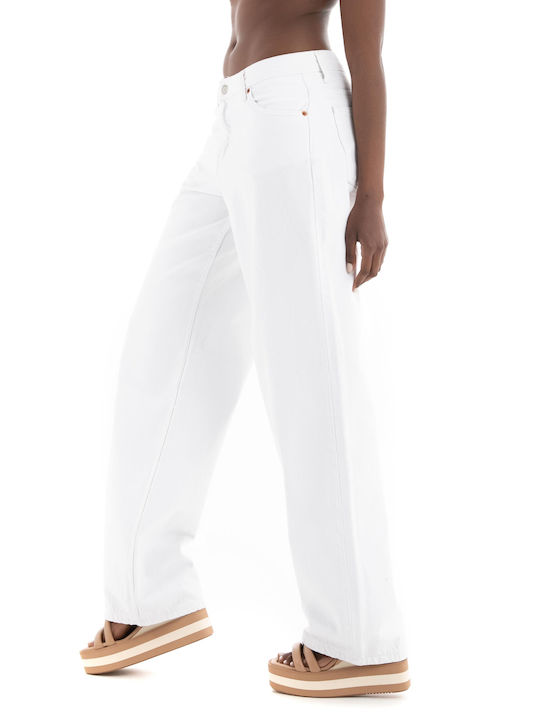 Dr Denim Women's Jean Trousers in Relaxed Fit White