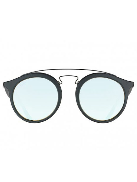 Ray Ban New Gatsby Sonnenbrillen mit Schwarz Rahmen und Braun Verlaufsfarbe Spiegel Linse RB4256 6253/B8