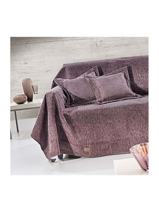 Guy Laroche Four-Seater Sofa Throw 2 Sides Balance 180x350cm Lilac