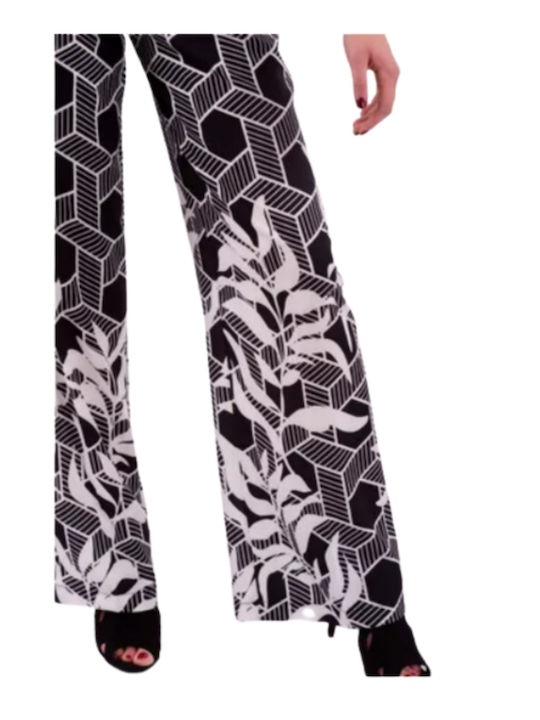 FRACOMINA FLARE PANT BLK/WHT Women's