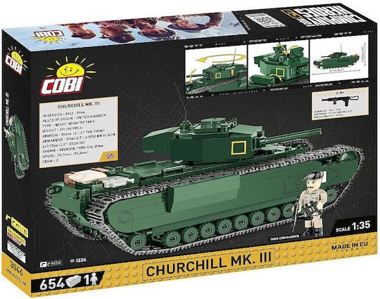 Cobi Building Blocks Company of Heroes - 3 Churchill Mk III for 9+ Years 654 Pieces