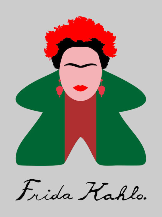 Frida Kahlo Meeple tricou cu mânecă lungă w - OXBLOOD