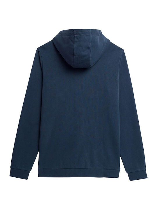 4F Men's Sweatshirt Jacket with Hood and Pockets Navy Blue