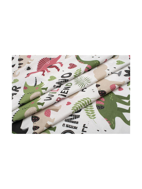Dimcol Sheet Set Single Cotton Dinosaur 518 Multi 160x240cm 3pcs